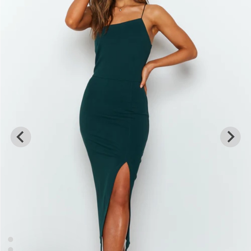 Beginning Boutique - Cecilia Bodycon Midi Dress Emerald